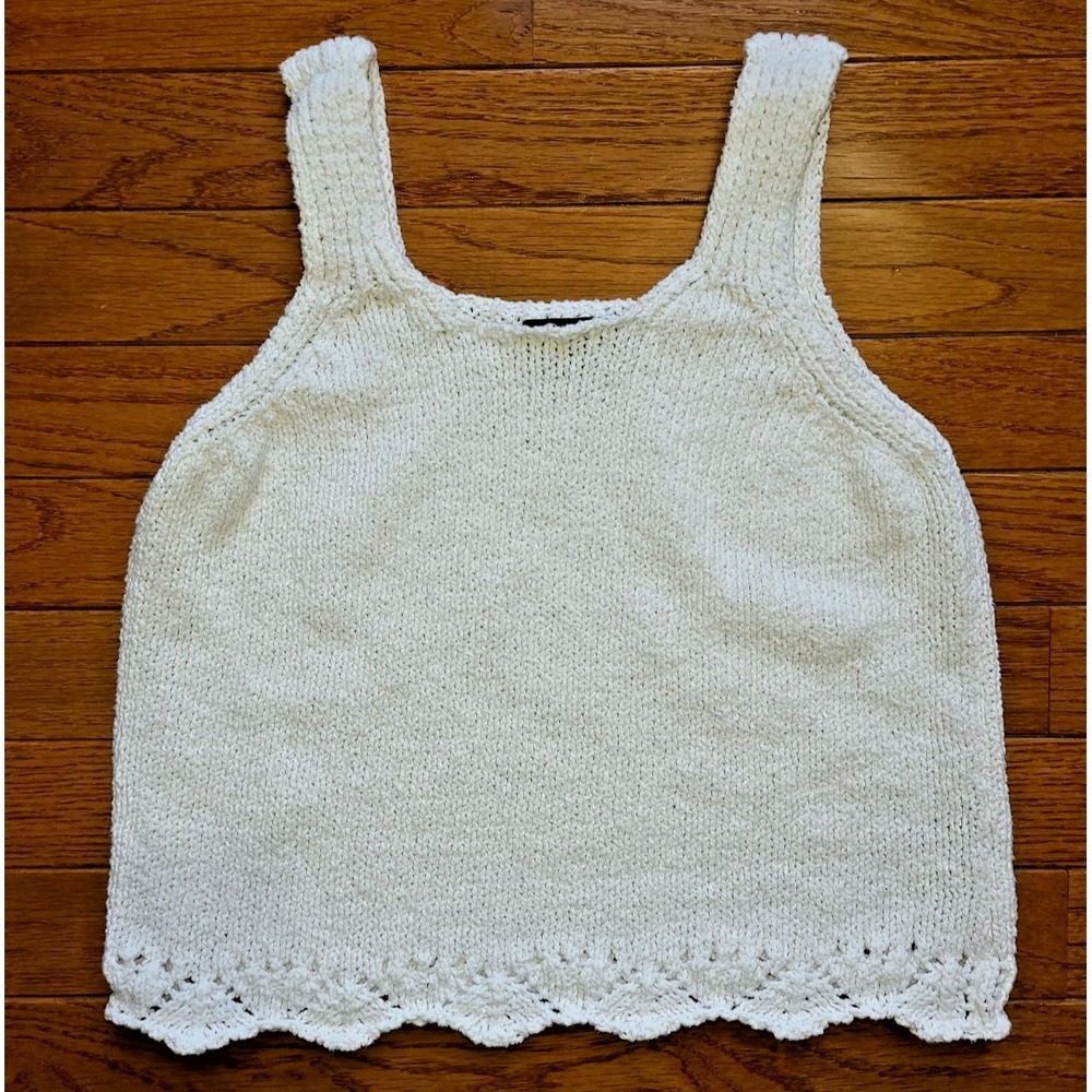 💜 Girls‎ Art Class Cream White Knit Cropped Cami Tank Top Small 10/12 NWOT